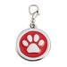 Pet ID Tag 10pcs Adorable Zinc Alloy Pet Tag Dog Footprints Chain Hanging Creative Pets Pendent for Pet Dog Puppy (Red 2.5x0.2cm)