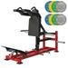 syedee Plate Loaded Hack Squat Machine with Band Pegs V Squat Machine with Adjustable Footboard with 230 LB Weight Plate Combo for Home Gym