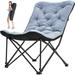 ABORON Camping Chair Folding Lounge Chairs Comfy Saucer Chairs Folding Chair Sports Chair Outdoor Chair Lawn Chair Living Room Chairs Recliner Chair Reclining Patio Chairs for Indoor Outdoor