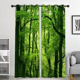 2x Forest Pattern Print Curtain Blackout Curtains for Living Room Decoration A 210x230cm L