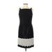 Sara Campbell Casual Dress - Sheath Square Sleeveless: Black Solid Dresses - Women's Size 6