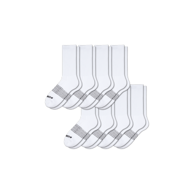 Women's Calf Sock 8-Pack - White - Medium - Cotton Blend - Bombas