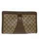GUCCI GG Canvas Web Sherry Line Clutch Bag Beige Red 5601012 Auth ep1196