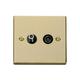 Se Home - Polished Brass Satellite And Isolated Coaxial 1 Gang Socket - Black Trim