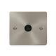 Flat Plate Satin / Brushed Chrome 1 Gang Single Coaxial tv Socket - Black Trim Se Home