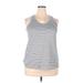 Athletic Works Active Tank Top: Gray Print Activewear - Women's Size 2X