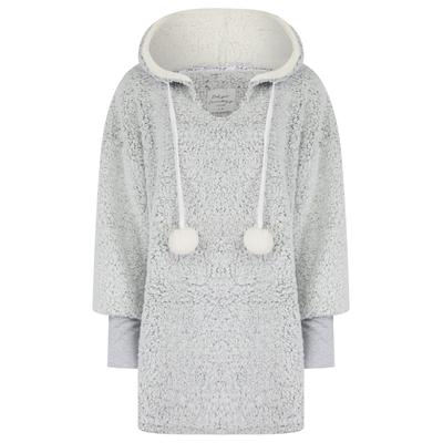 Loungewear Women's Charl Soft Frosted Fleece Chunky Loungewear Pullover Hooded Top in Grey / L/XL - Tokyo Laundry