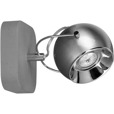 SPOT LIGHT Wandleuchte "BALL CONCRETE", grau (grau, nickelfarben, chromfarben), H: 14cm, Lampen, Inklusive austauschbare LED-Leuchtmittel, bewegliche Spotköpfe, Wandstrahler Image