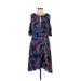Maeve Cocktail Dress - A-Line Cold Shoulder Sleeveless: Blue Print Dresses - Women's Size 6
