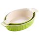 MALACASA, Series Bake, Oval Baking Dish Set of 2 (9.5"/11.25"), Oven to Table Baking Dish with Ceramic Handles Ideal for Lasagne/Pie/Casserole/Tapas, Green