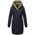 Kurzmantel NAVAHOO "Snowelf", Damen, Gr. L (40), blau (navy), Obermaterial: 45% Baumwolle, 55% Nylon, Futter: 100% Polyester, Wattierung: 100% Polyester, Ärmelfutter: 100% Polyester, casual, gerade knielang, Langarm Ärmel ohne Ärmelschlitz...