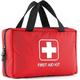 Risen First Aid Kit, Compact Medical Emergency Survival Kit, Perfect for Car, Travel, Home, Workplace, Vehicle, Camping, Hiking, Boating, Outdoor (Red-M)