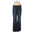 NY&C Jeans - Super Low Rise Flared Leg Boyfriend: Blue Bottoms - Women's Size 8 - Sandwash