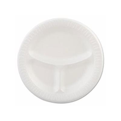 "Dart Foam Plastic Plates, 9 dia, White, 3 Compartments, 500 Plates, DCC9CPWQR | by CleanltSupply.com"