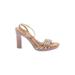 Enzo Angiolini Heels: Tan Solid Shoes - Women's Size 6 1/2 - Open Toe