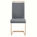 Brayden Studio® Chenese Polyurethane Metal Side Chair Dining Chair in, Golden Upholstered/Metal in Gray | 39.3 H x 16.5 W x 21.2 D in | Wayfair