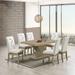 Ivy Bronx Contemporary Gold Dining Table Set w/ 6 - Swivel Chairs Wood in Brown | Wayfair D524-T.3.PC164-WH