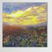 Red Barrel Studio® Iris Scott - Cacti Sunrise Painting Print on Wrapped Canvas in Blue/Orange/Yellow | 48" H x 48" W x 1.5" D | Wayfair