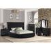 Everly Quinn King 6pc Vanity Bedroom Set Gray Upholstered, Solid Wood in Gray/Black | 60 H x 74.5 W x 82.5 D in | Wayfair