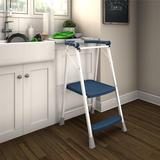 COSCO kids 2-Step Kitchen Stepper Adult Folding Step Stool, Folding Kitchen "Helper" Steel in Blue | 34.5 H x 18.38 W x 19.88 D in | Wayfair