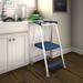 COSCO kids 2-Step Kitchen Stepper Adult Folding Step Stool, Folding Kitchen "Helper" Steel in Blue | 34.5 H x 18.38 W x 19.88 D in | Wayfair