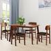 Corrigan Studio® Loralei 4 - Person Dining Set Wood/Upholstered in Brown | 29.12 H x 29.52 W x 47.22 D in | Wayfair