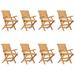 VidaXL Folding Teak Patio Dining Armchair Wood in Brown | 35.4 H x 22 W x 24.8 D in | Wayfair 3155051