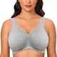 Soutien-gorge en coton pour femmes couverture complète grande taille sans fil fin Non