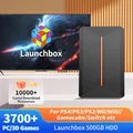 Launchbox-Disque dur de jeu portable 500 Go HDD avec plus de 3700 jeux PC et 3D PS4 PS3 PS2