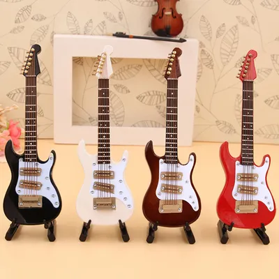 Réplique de guitare électrique Miniature avec boîte ornement de modèle d'instruments musicaux en