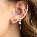 Boucles d'oreilles piercing au cartilage en acier inoxydable longues boucles d'oreilles papillon