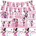 Fournitures de fête d'anniversaire Minnie Mouse décorations ballons Minnie assiettes standard