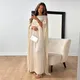 Robe longue en mousseline de soie pour femmes musulmanes robe de soirée élégante col rond taille