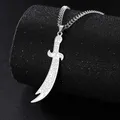 Dreamtimes-Collier pendentif épée Imam Ali Zolfikar pour homme amulette en acier inoxydable cadeau