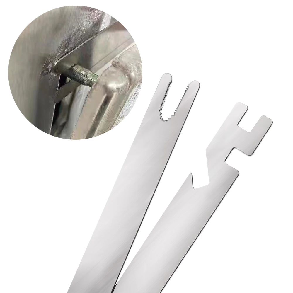 KAK 2 pièces outil de retrait de cylindre panneau de serrure de porte en acier inoxydable démonter clé outils de réparation outils de serrurier dissolvant de cylindre
