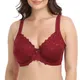 Soutien-gorge brodé en dentelle rouge vin pour femme sous-vêtements à armatures bralette fine