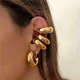 Boucle d'oreille clip cercle rond épais non piercing pour femme clip d'oreille en forme de C clip