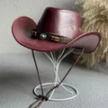 Chapeau de cowboy occidental vintage pour hommes et femmes chapeau de cowboy robuste décor de