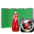 SH-Cadre de fond avec écran vert de photographie plié kit de studio photo en direct Tiktok 2.4x4m