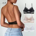 Soutien-gorge en dentelle invisible pour femmes sous-vêtement sexy dos nu maille à pois ultra