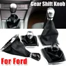 Pour Ford Focus 2 MK2 FL C-MAX 2006-2011 5 6 Vitesse Shifter Voiture En Cuir Boot Gear Shift Pommeau