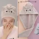 Serviette de bain absorbante à séchage rapide pour femmes chapeau de cheveux de chat serviette de