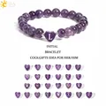 26 A-Z Initiale Coeur Forme bracelet lettre Vraies Perles bracelet pierre naturelle véritables 8mm