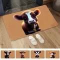 Tapis imprimé vache dessin animé tapis absorbant tapis en peluche à séchage rapide antidérapant