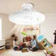 Ventilateur de plafond intelligent avec éclairage LED télécommande base de convertisseur salon