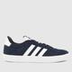 adidas vl court3.0 trainers in white & navy