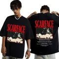 Movie Scarface Tony Montana Graphics T-Shirt maschile Hip Hop Fashion Rock abbigliamento magliette