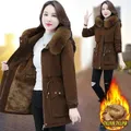 Parkas 6XL Womens 2023 Winter Jacket Loose Casual Padded Coat Female Large Size Plush Fur Collar