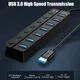 HUB USB Hub USB 3.0 2.0 Hub splitter multi USB Utilizzare adattatore di alimentazione Hub USB 3.0 con espansore multiplo a 4/7 porte con interruttore Cavo da 30 cm
