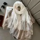 Luxury Shiny Diamond Scarf Silk Women Hijab Soft Wool Shawls and Wraps Large Thin Scarves Foulard